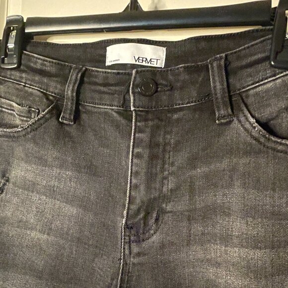 Excellent Condition Vervet Black Distressed Skinny Jeans Style #1227 Size 29 - Picture 2 of 4